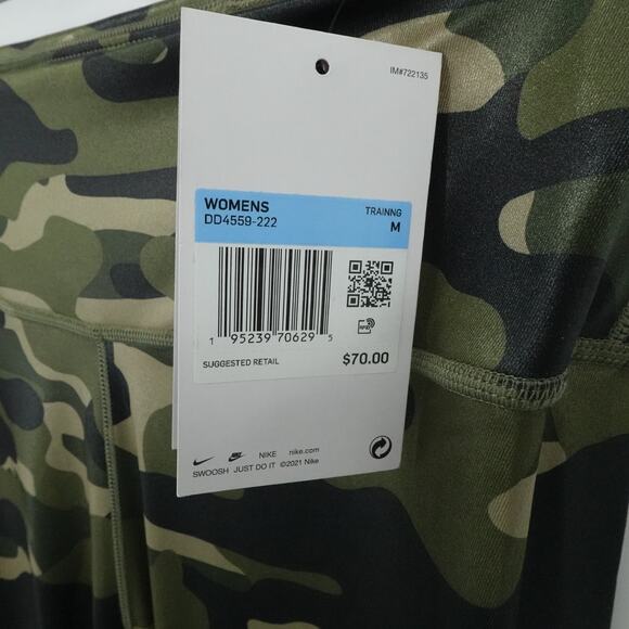 Nike Legging Womens Medium Green Camo One Dri FIt Trainging Gym Workout Stretch - Picture 14 of 14